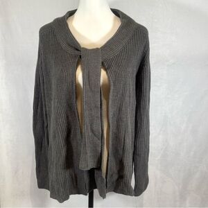 Simply Vera Wang gray tie front knit cardigan sweater size small NWT